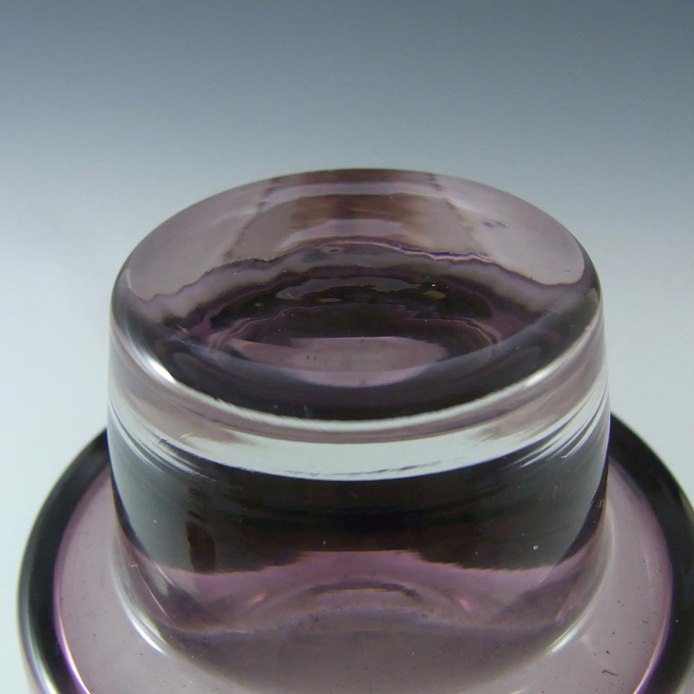 (image for) Sea Glasbruk 1970s Swedish Purple Glass Vase - Labelled - Click Image to Close