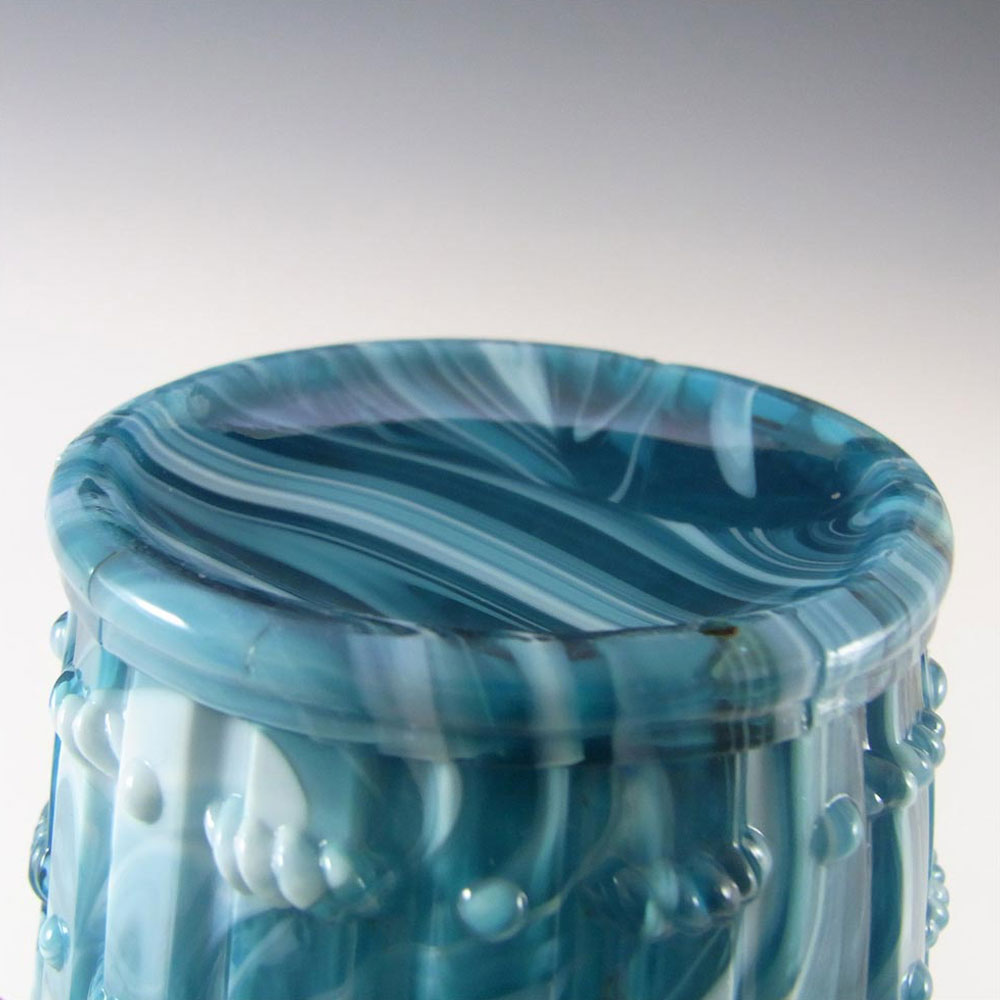 Victorian 1890's Turquoise Malachite/Slag Glass Bowl - Click Image to Close