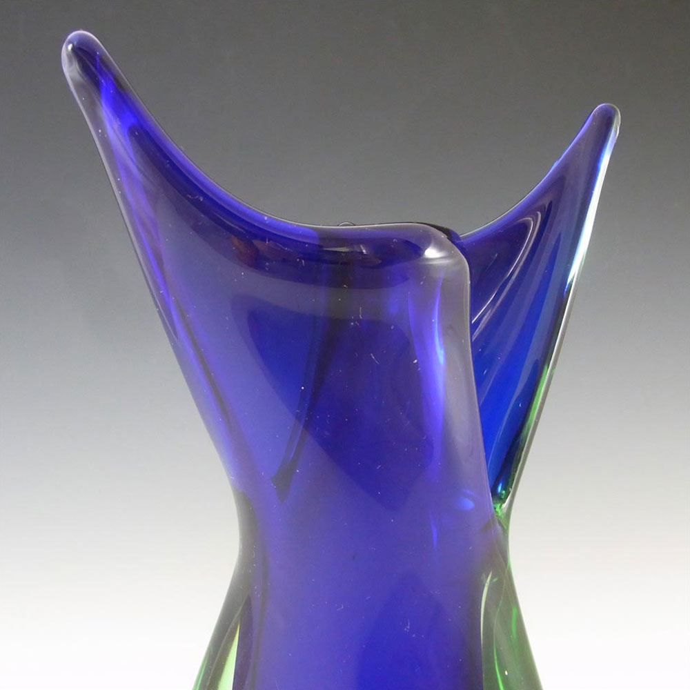 (image for) Murano/Sommerso 1950's Blue & Green Glass Vase - Click Image to Close