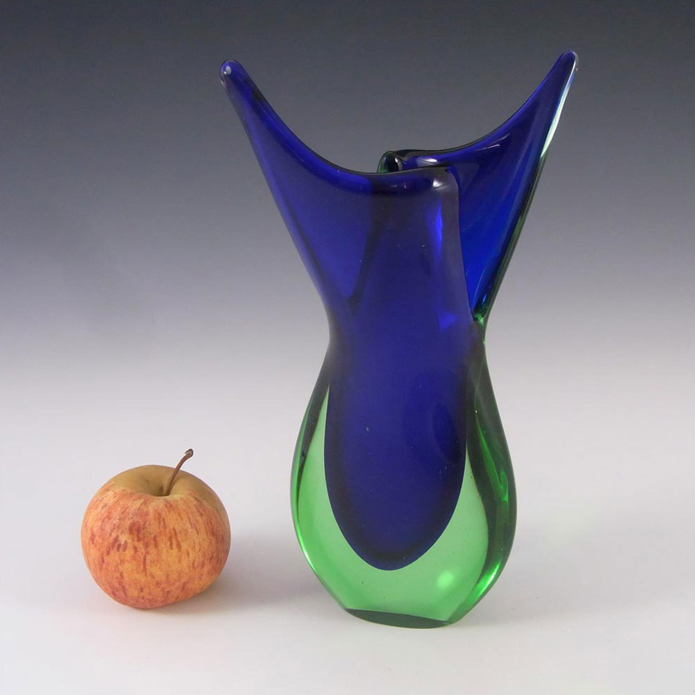 Murano/Sommerso 1950's Blue & Green Glass Vase - Click Image to Close
