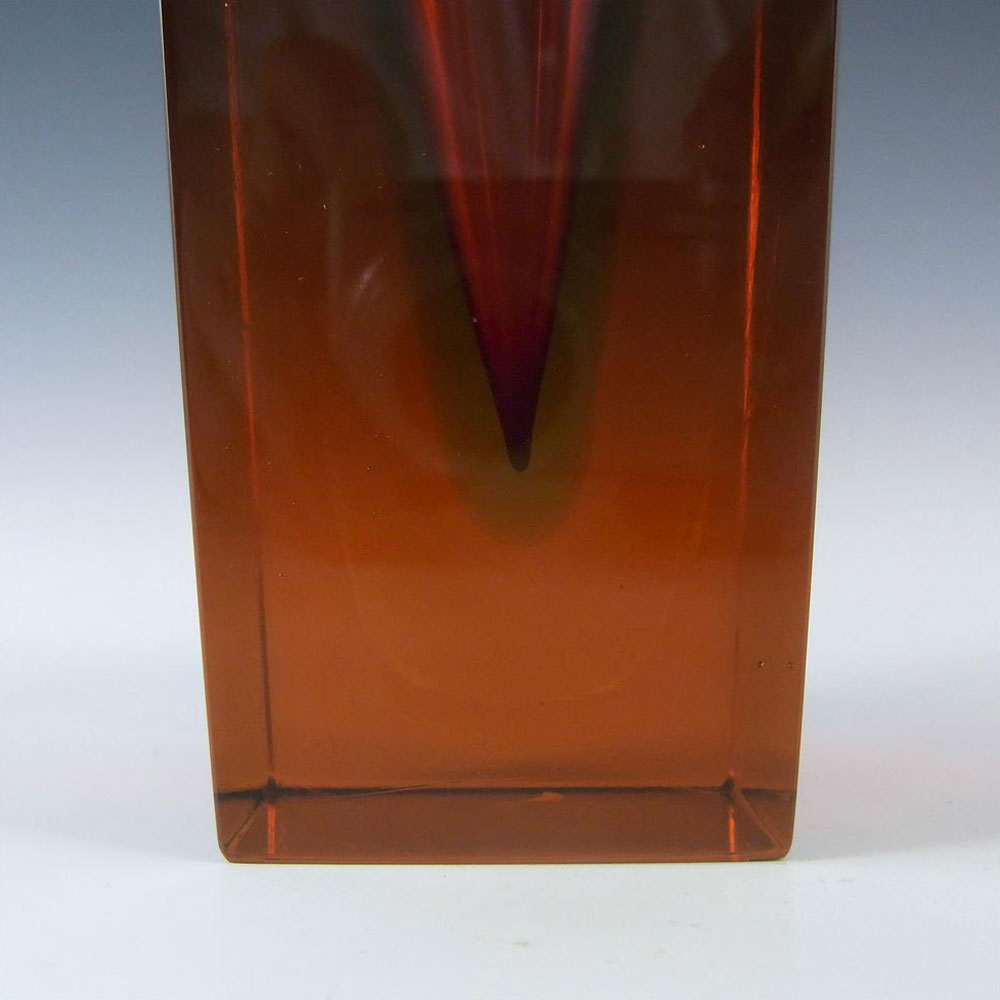 Large Murano Faceted Sommerso Glass Block Vase - Click Image to Close