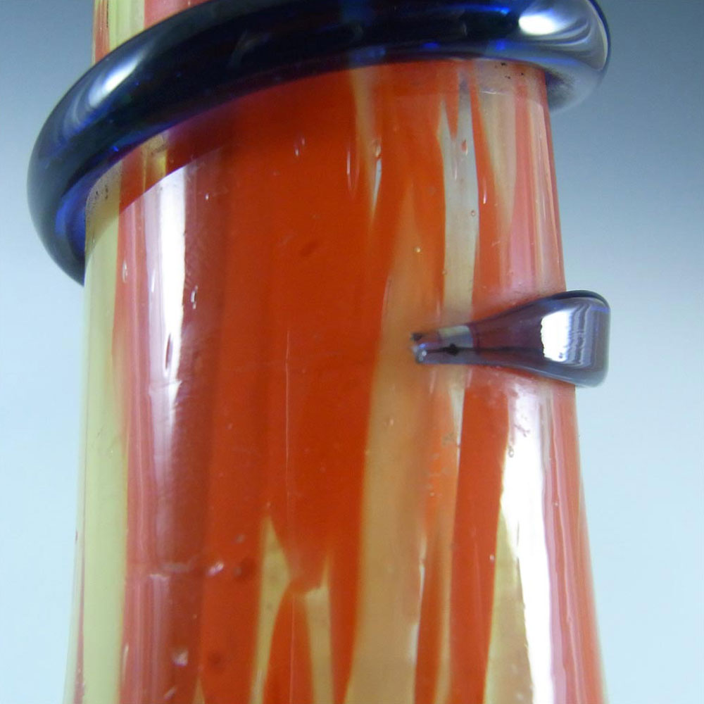 Czech 1930's Red & Yellow Spatter / Splatter Glass Vase - Click Image to Close