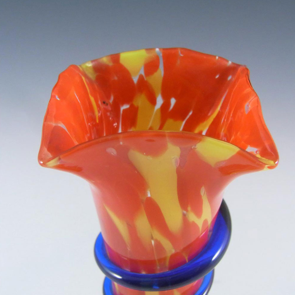 (image for) Czech 1930's Multicoloured Spatter/Splatter Glass Vase #2 - Click Image to Close