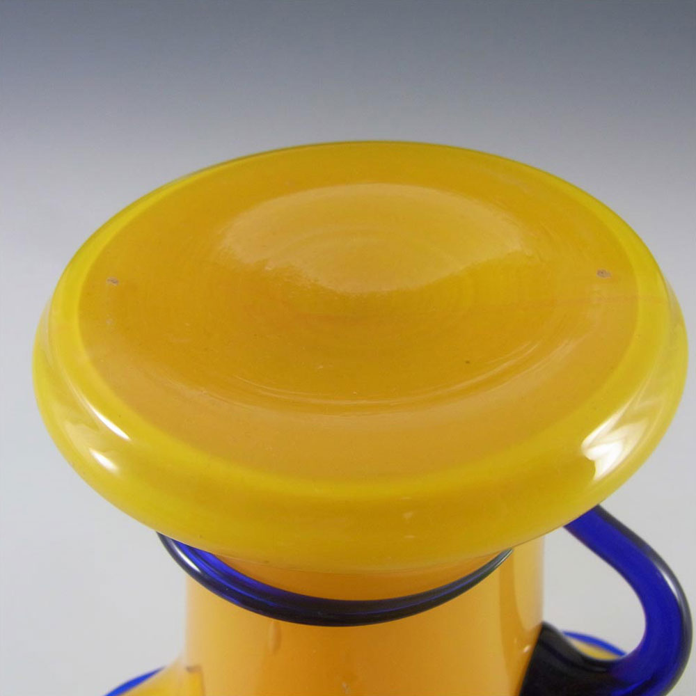 (image for) Czech 1930's/40's Yellow & Blue Glass Tango Vase - Click Image to Close
