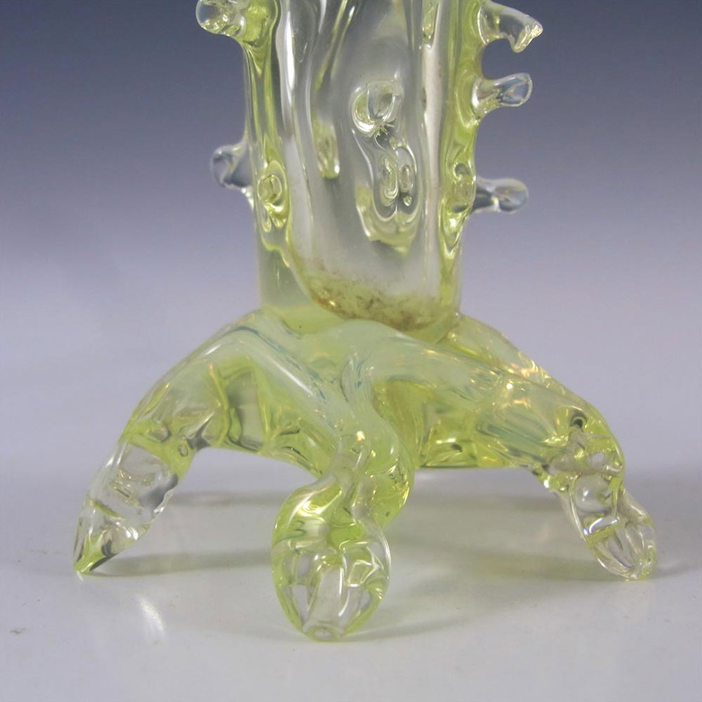 (image for) John Walsh Victorian Vaseline/Uranium Glass Thorn Vase #1 - Click Image to Close