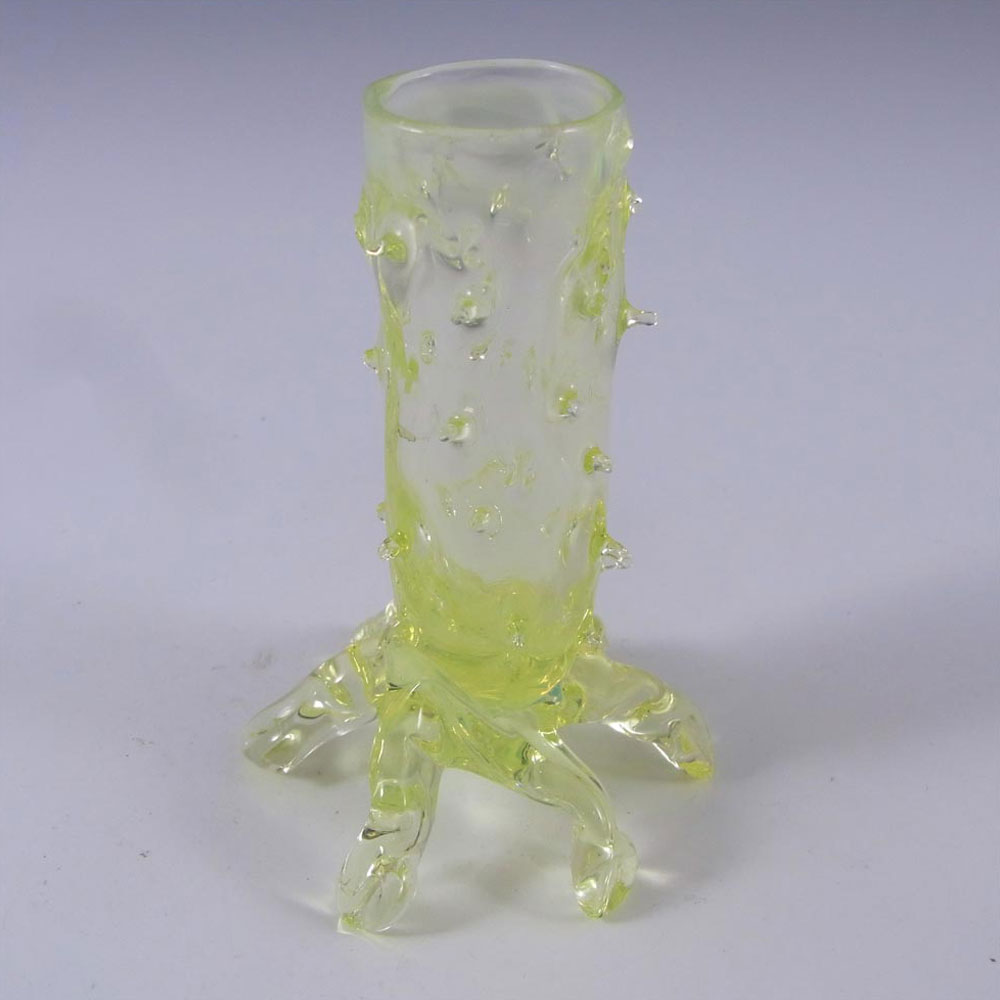 (image for) John Walsh Victorian Vaseline/Uranium Glass Thorn Vase #2 - Click Image to Close
