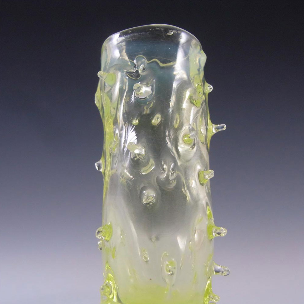 (image for) John Walsh Victorian Vaseline/Uranium Glass Thorn Vase #2 - Click Image to Close