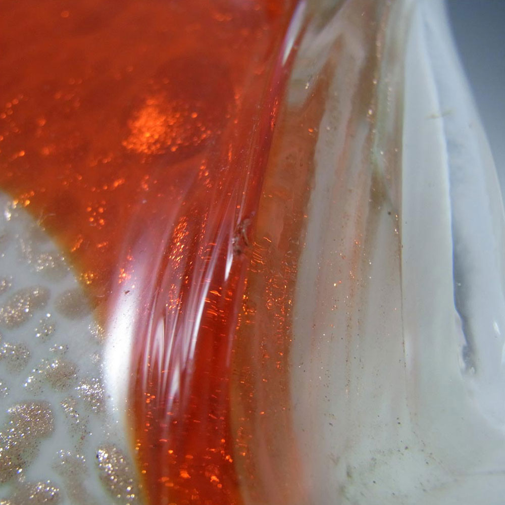 Fratelli Toso Murano Copper Aventurine Orange Glass Bowl - Click Image to Close