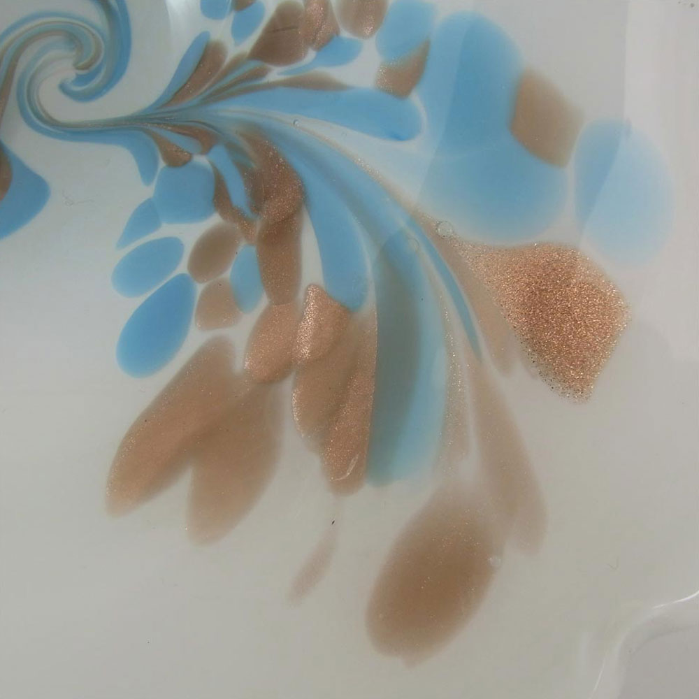 Fratelli Toso Murano Copper Aventurine White Glass Bowl - Click Image to Close