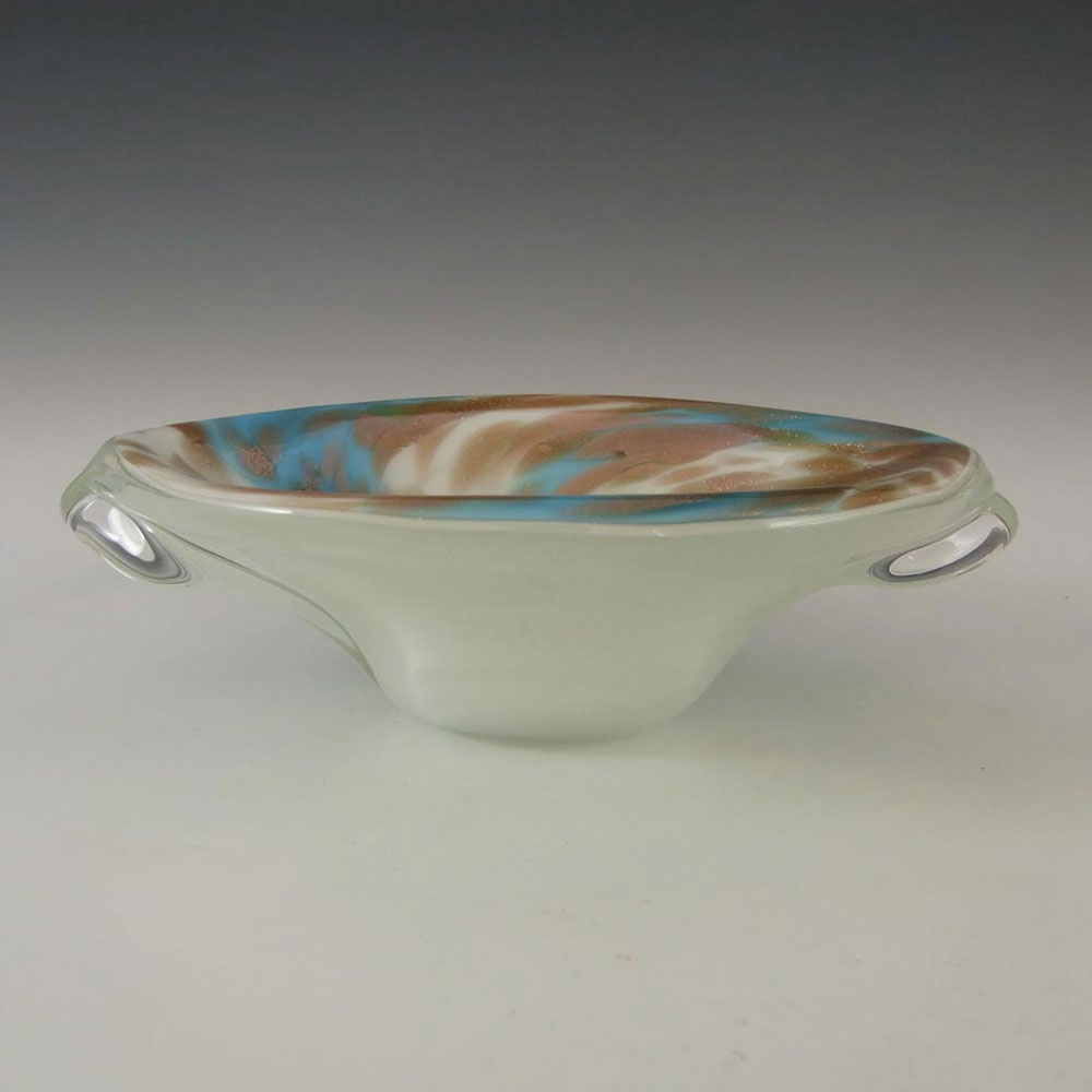 Fratelli Toso Murano Copper Aventurine Blue Glass Bowl - Click Image to Close