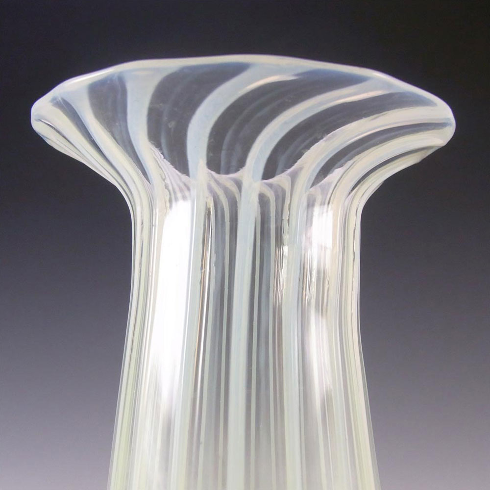 Victorian 1880's Vaseline Uranium Opalescent Glass Vase - Click Image to Close