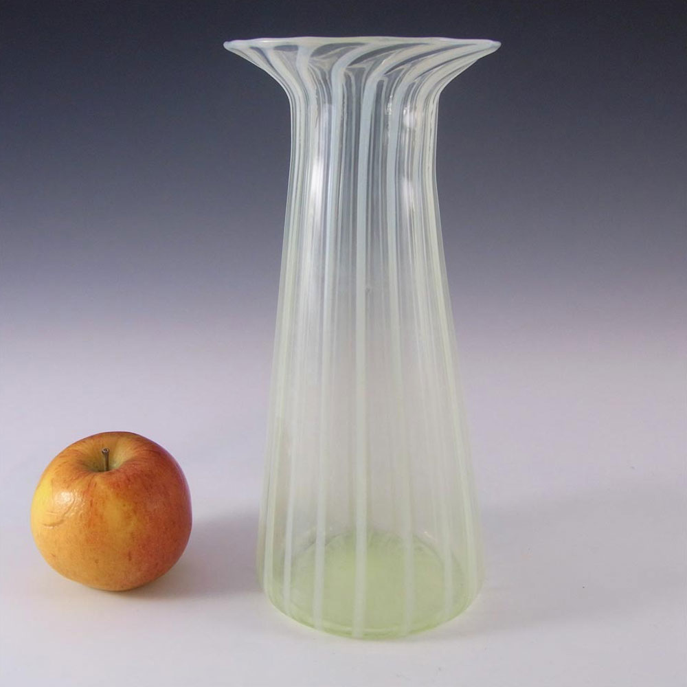 (image for) Victorian 1880's Vaseline Uranium Opalescent Glass Vase - Click Image to Close