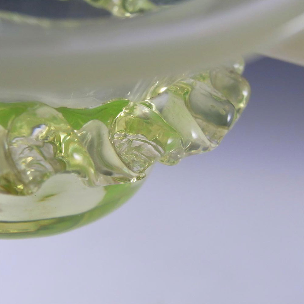 Victorian Vaseline/Uranium & Opalescent Glass Bowl - Click Image to Close