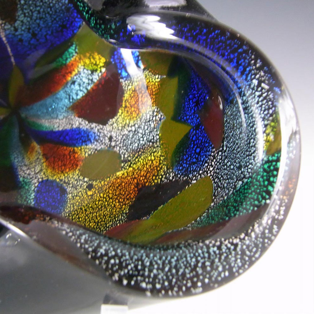 (image for) Vetro Artistico Veneziano Murano Glass Silver Leaf Bowl - Click Image to Close