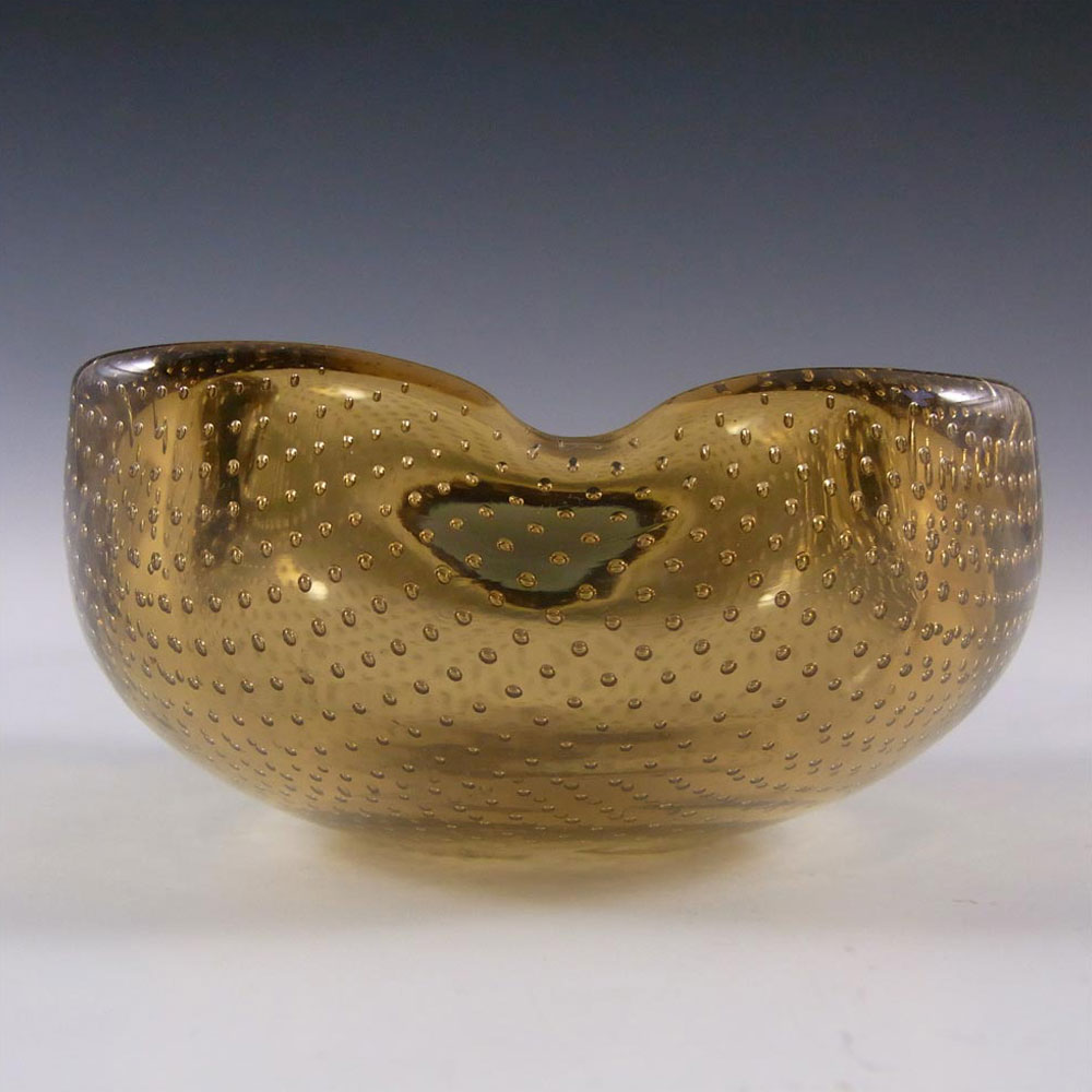 Venini Murano Amber Glass Bubble Bowl by Carlo Scarpa - Click Image to Close