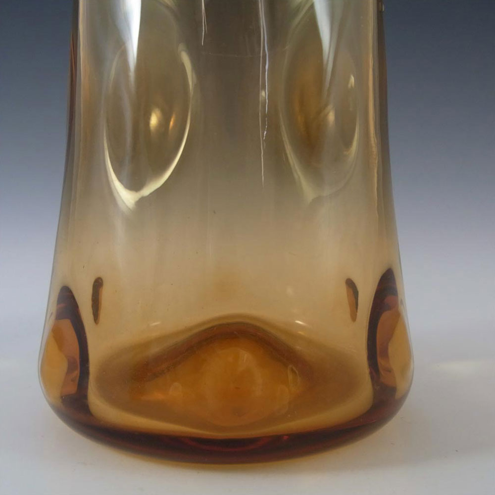 (image for) Thomas Webb Golden Amber Glass Bull's Eye Vase - Marked - Click Image to Close