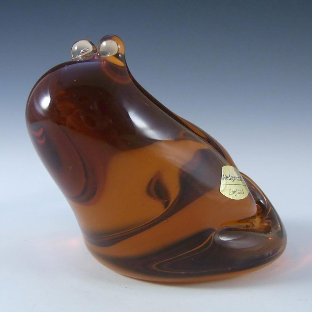 (image for) Wedgwood Topaz Glass Frog Paperweight RSW404 - Marked - Click Image to Close