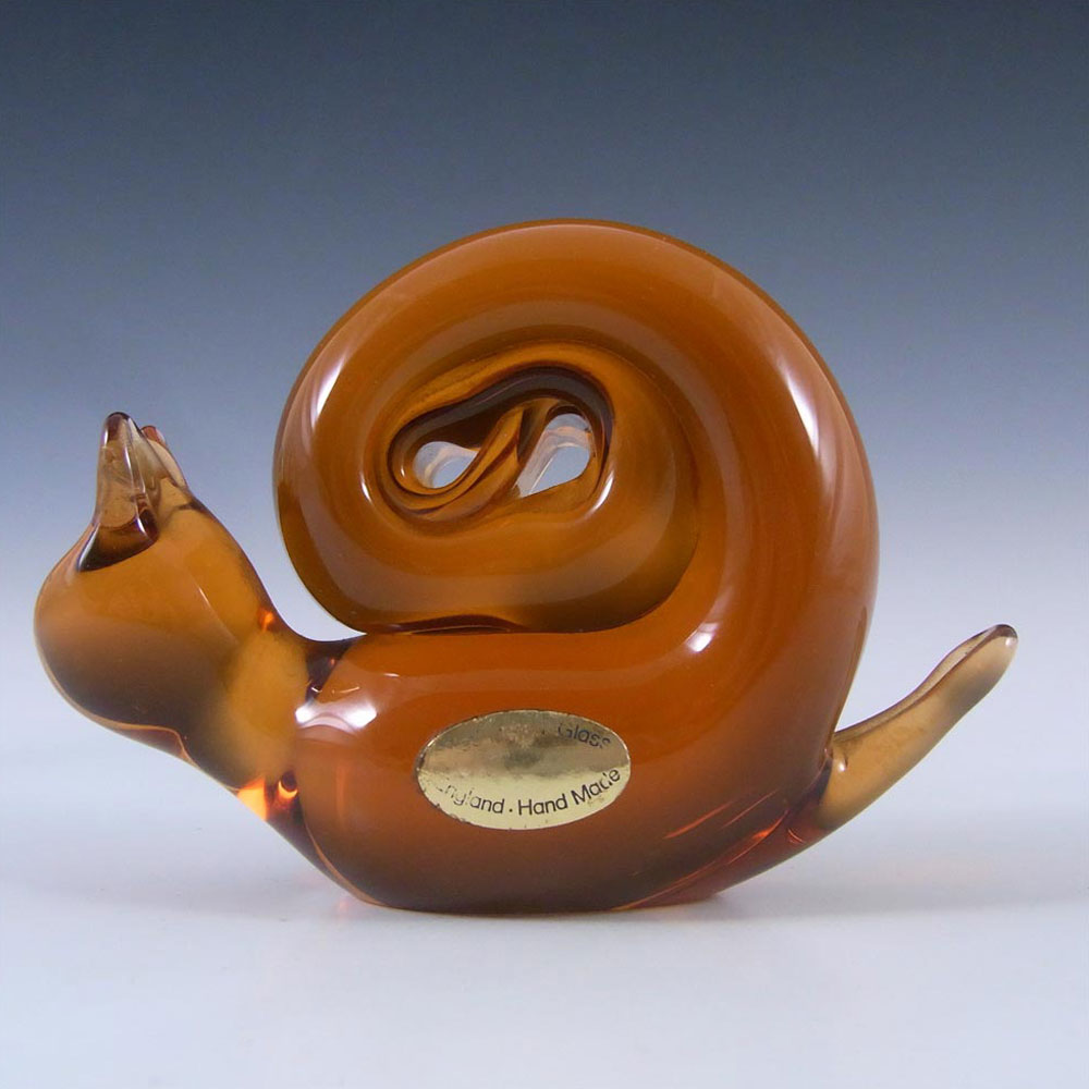 (image for) Wedgwood Topaz/Amber Glass Snail RSW268 - Marked & Label - Click Image to Close
