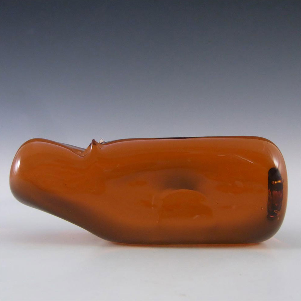 Wedgwood Topaz/Amber Glass Hippo SG461 - Marked - Click Image to Close