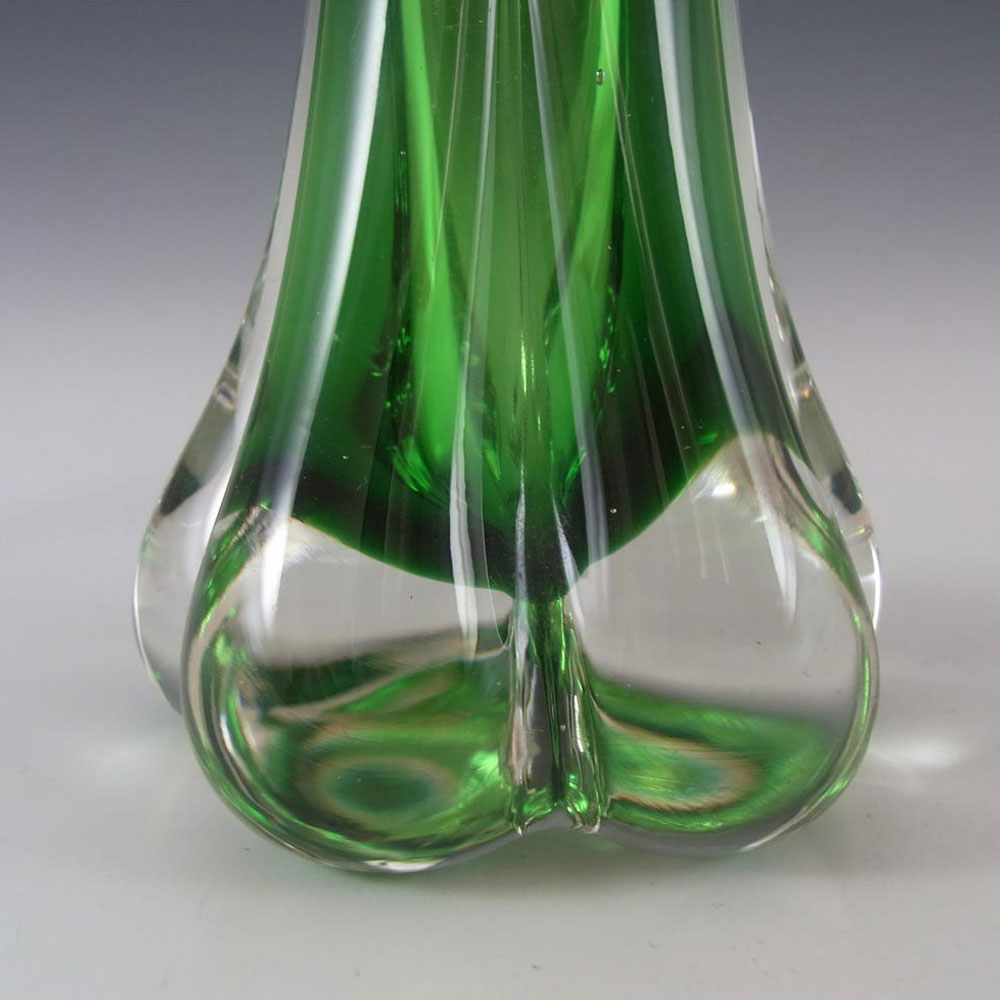 (image for) Whitefriars #9728 Baxter Meadow Green Glass Elephant Foot Vase - Click Image to Close