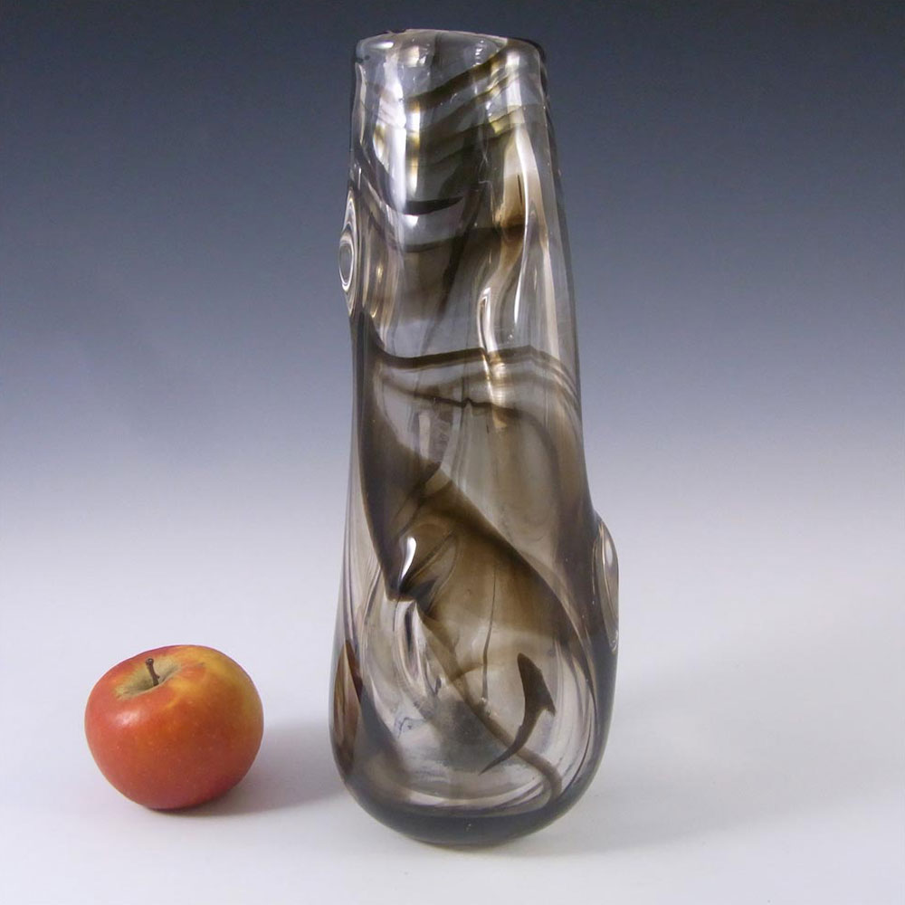 (image for) Whitefriars #9612 Wilson/Dyer Streaky Brown Glass Knobbly Vase - Click Image to Close