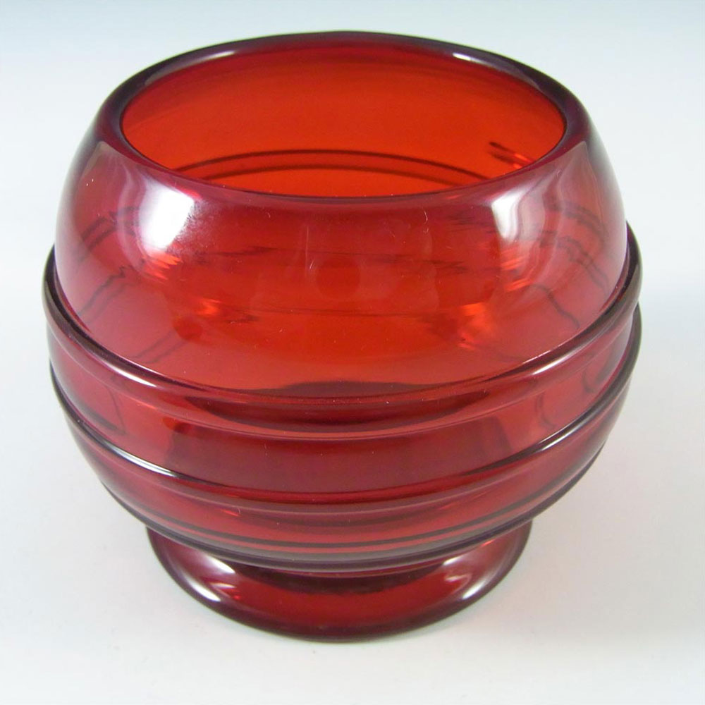 (image for) Whitefriars #9366 Ruby Red Glass Ribbon Trail Bowl - Click Image to Close
