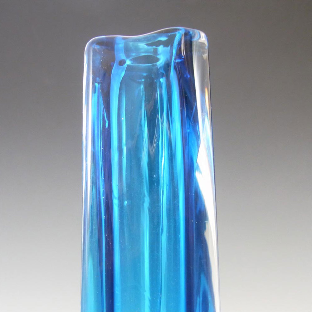 (image for) Whitefriars #9570 Baxter Kingfisher Blue Glass Three Sided Vase - Click Image to Close