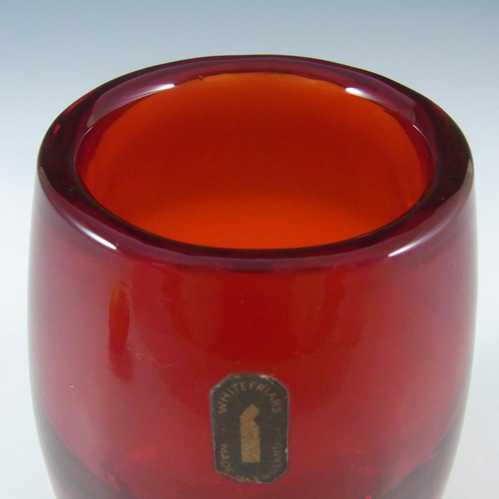 Whitefriars #9587 Baxter Ruby Red Glass 5.75" Ovoid Vase - Click Image to Close