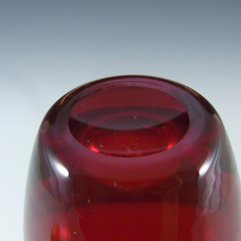 (image for) Whitefriars #9587 Ruby Red Glass 5.75" Ovoid Vase - Click Image to Close