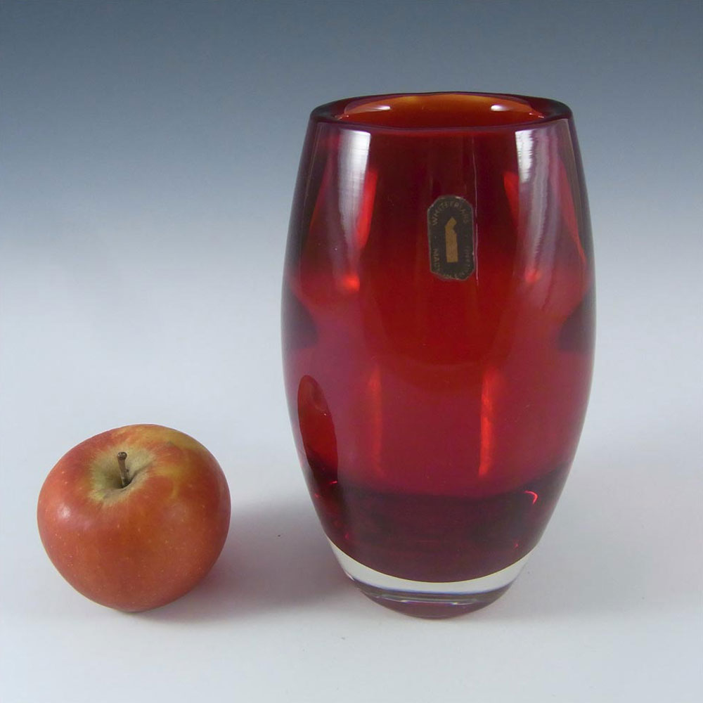 (image for) Whitefriars #9587 Ruby Red Glass 5.75" Ovoid Vase - Click Image to Close