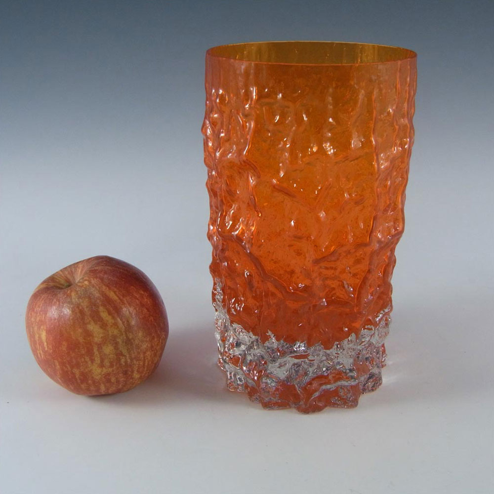 Selezione IVV Italian Textured Orange Glass Bark Tumblers - Click Image to Close