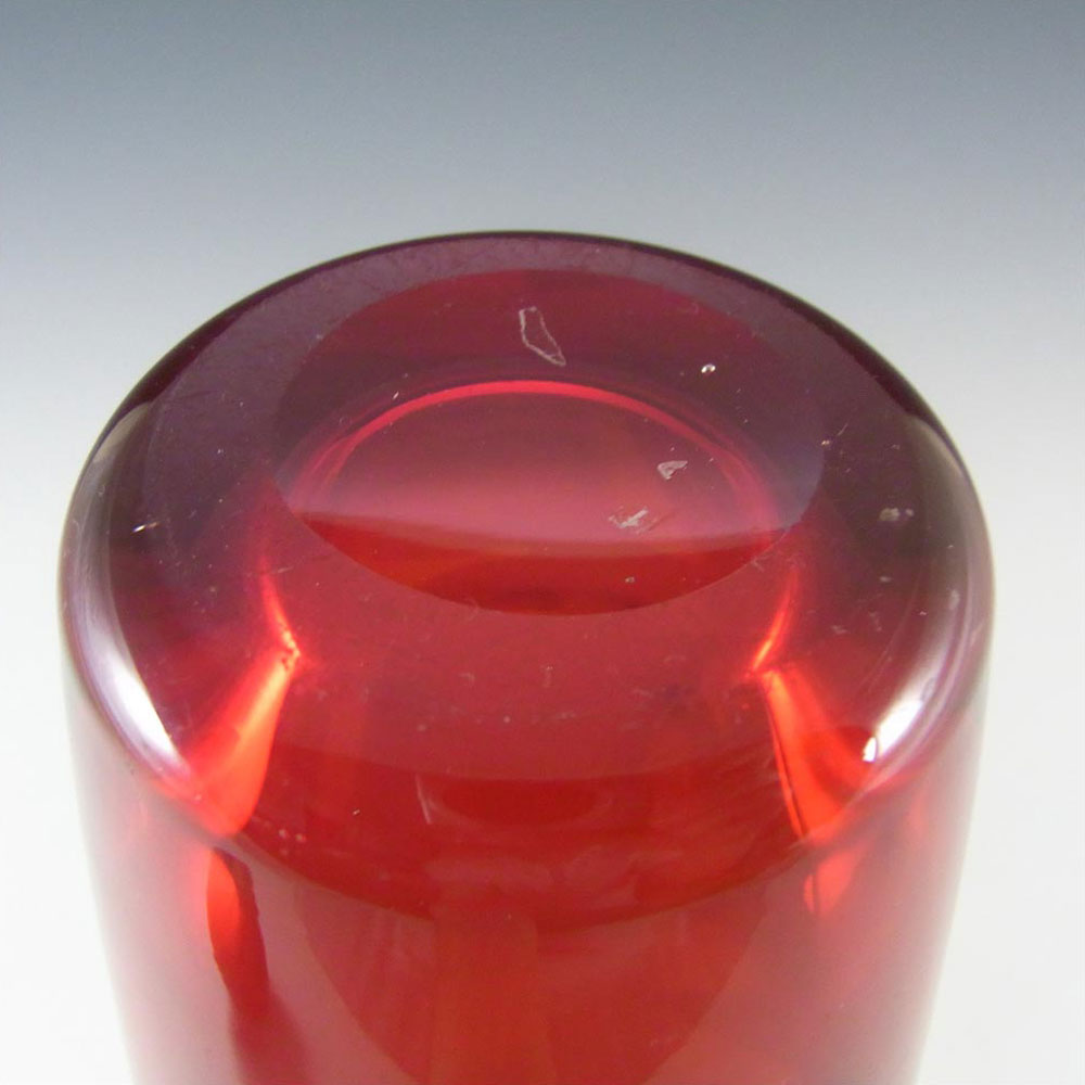 (image for) Whitefriars #9584 Ruby Red Glass Flared Vase - Click Image to Close