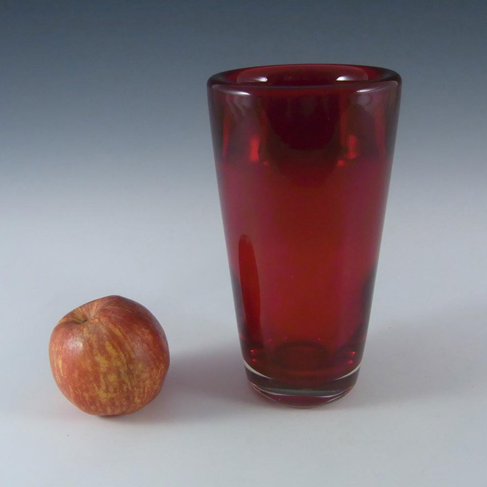(image for) Whitefriars #9584 Ruby Red Glass Flared Vase - Click Image to Close