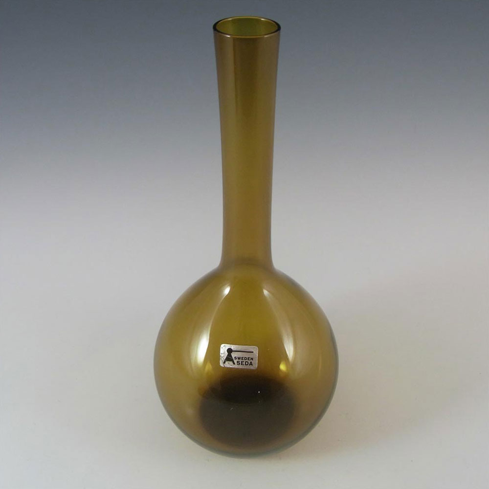 (image for) Aseda Swedish Amber Glass Bottle Vase - Labelled - Click Image to Close