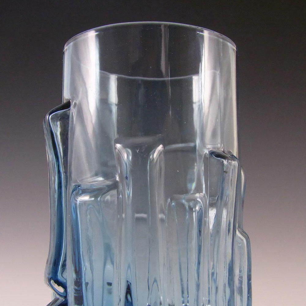 Aseda Swedish Blue Glass Bark 5.75" Vase - Bo Borgstrom B5/830 - Click Image to Close