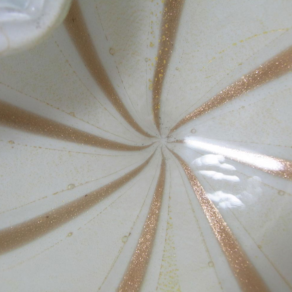 Barbini 1950's Murano Glass Gold Leaf 'Circus Tent' Bowl - Click Image to Close
