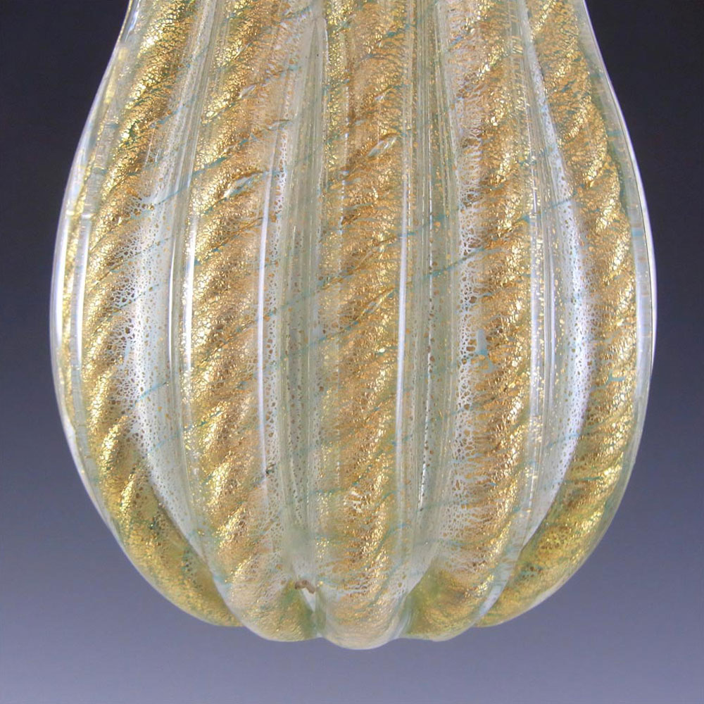 (image for) Barovier & Toso Murano Cordonato Oro Gold Leaf Glass Vase - Click Image to Close
