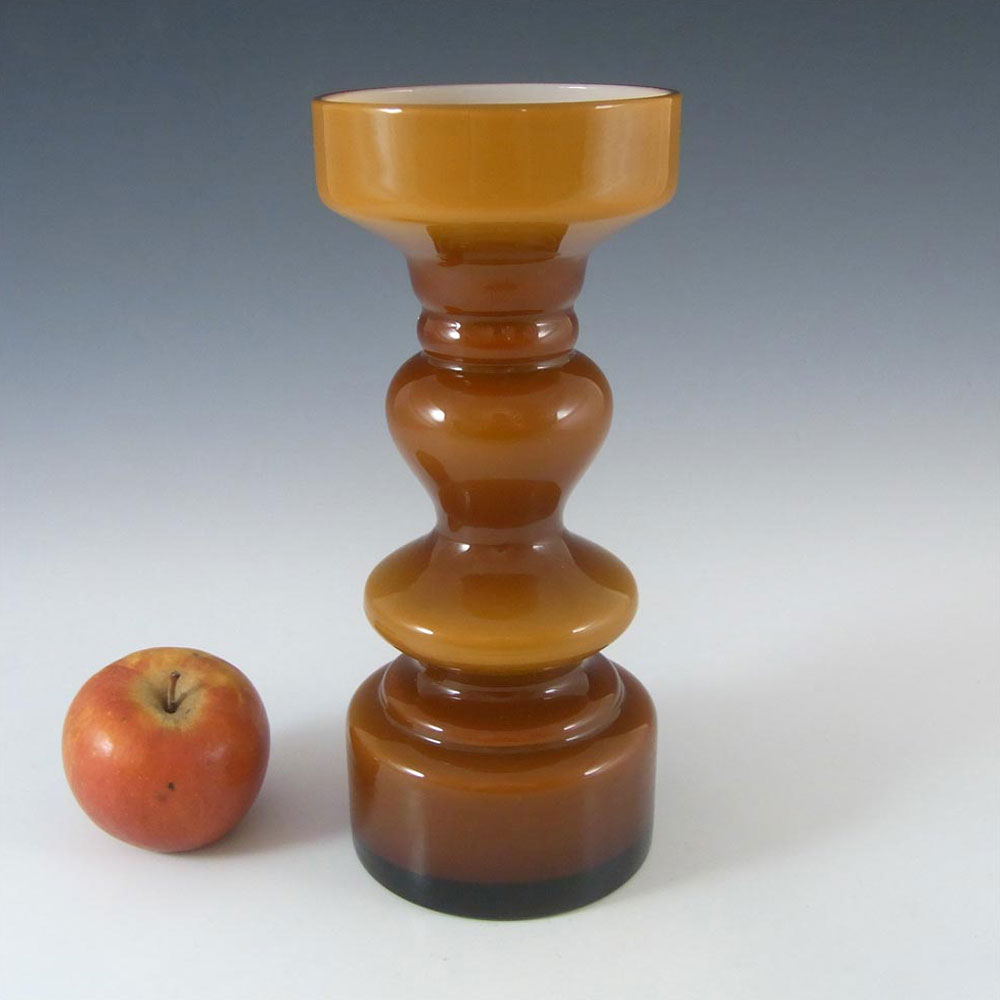 Japanese Amber Cased Hooped Glass Vase - Swedish Style - Click Image to Close