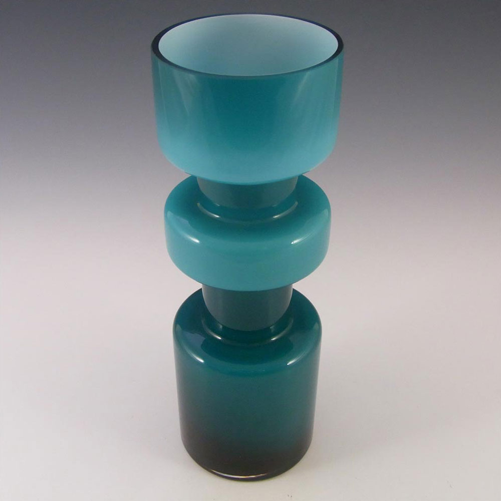 (image for) Scandinavian Style Turquoise Hooped Cased Glass Vase - Click Image to Close