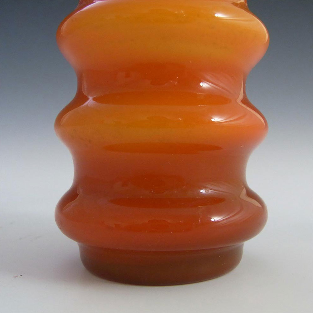 (image for) Ryd 1970s Scandinavian Orange Cased Glass Hooped Vase - Click Image to Close