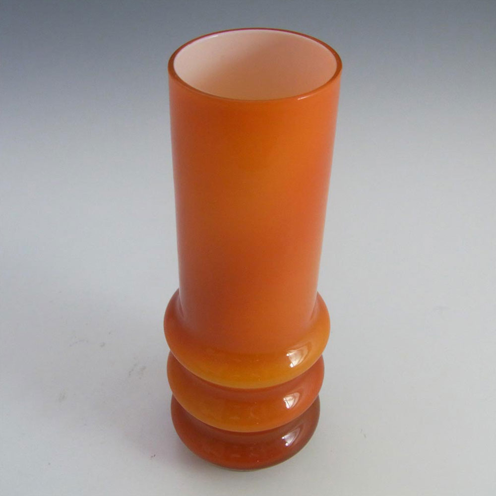 Ryd 1970s Scandinavian Orange Cased Glass Hooped Vase - Click Image to Close
