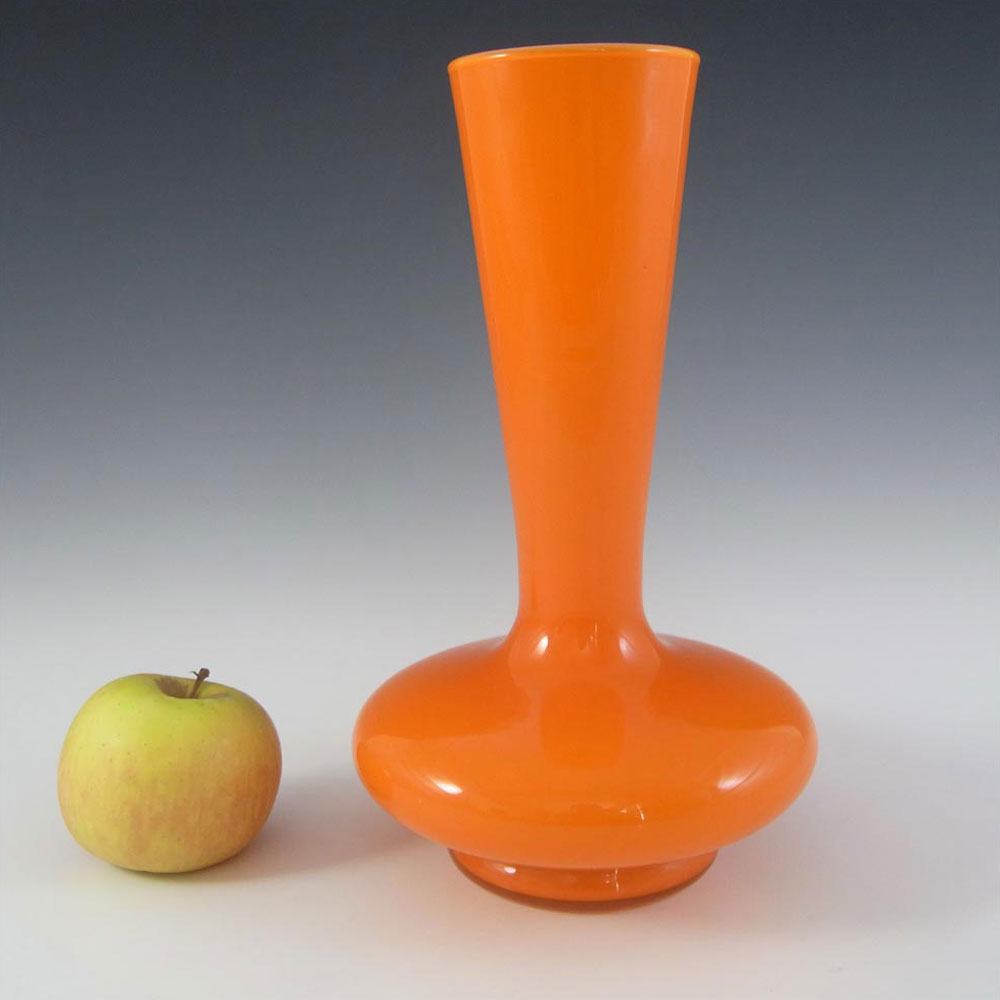 (image for) Empoli Italian Scandinavian Style Orange Cased Glass Vase - Click Image to Close