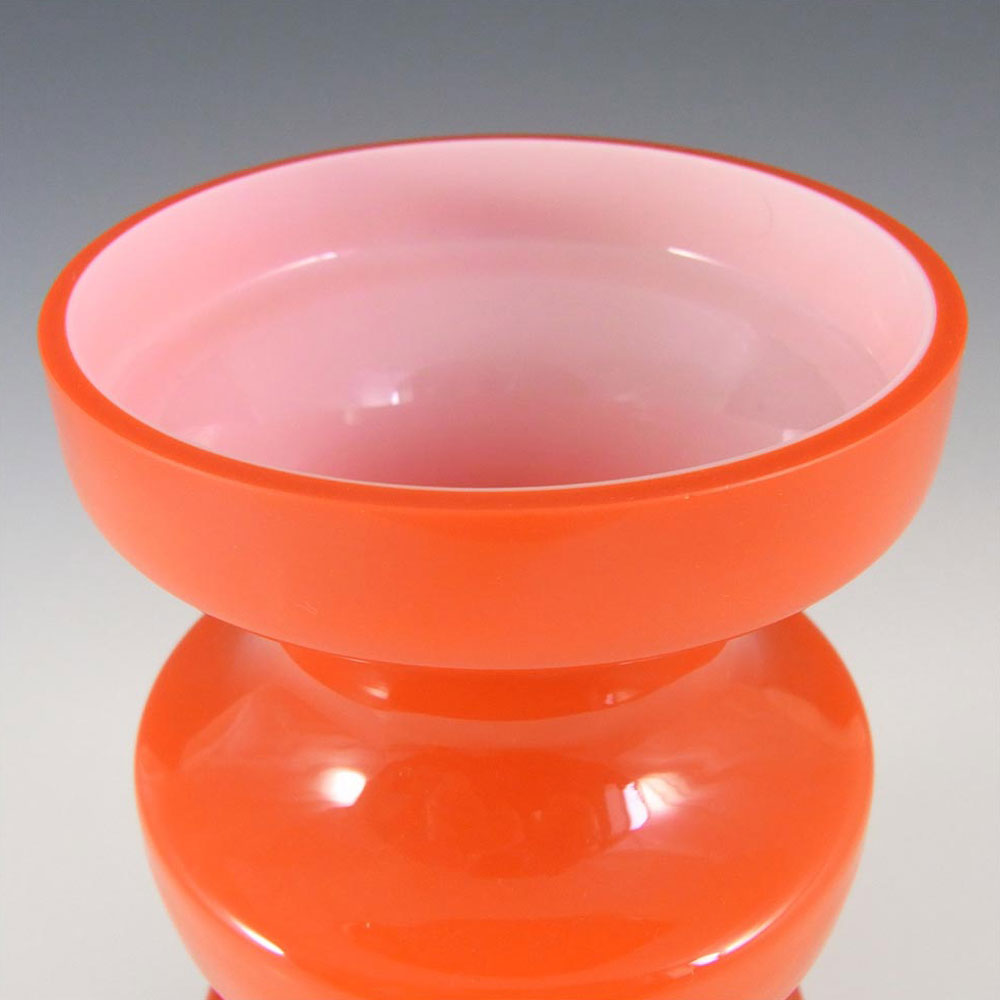 Alsterfors #S5014 Per Ström Red Hooped Glass Vase - Signed - Click Image to Close