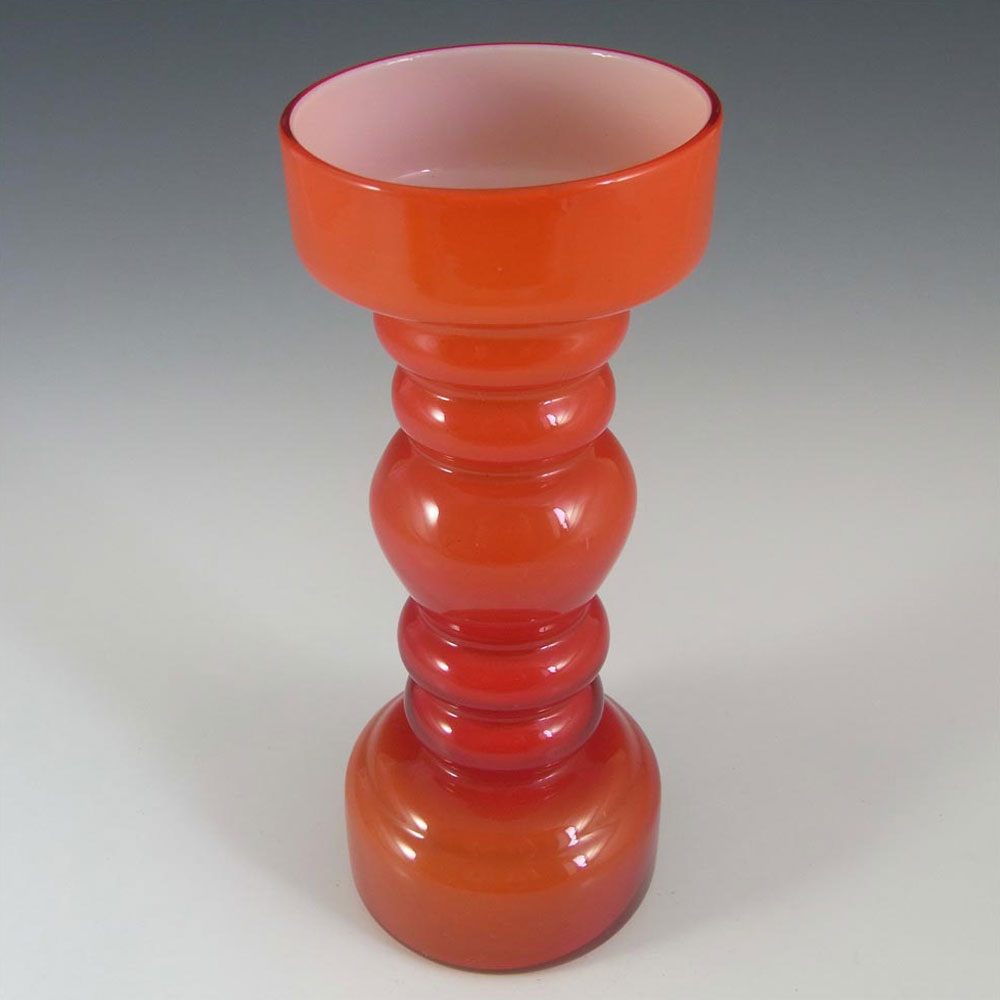 (image for) Japanese Red Cased Hooped Glass Vase - Labelled - Click Image to Close