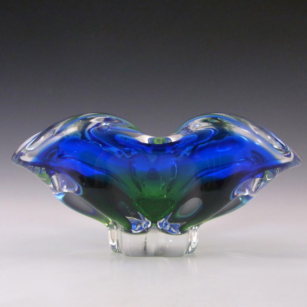 (image for) Chřibská #240/5/20 Czech Blue & Green Glass Bowl by Josef Hospodka - Click Image to Close