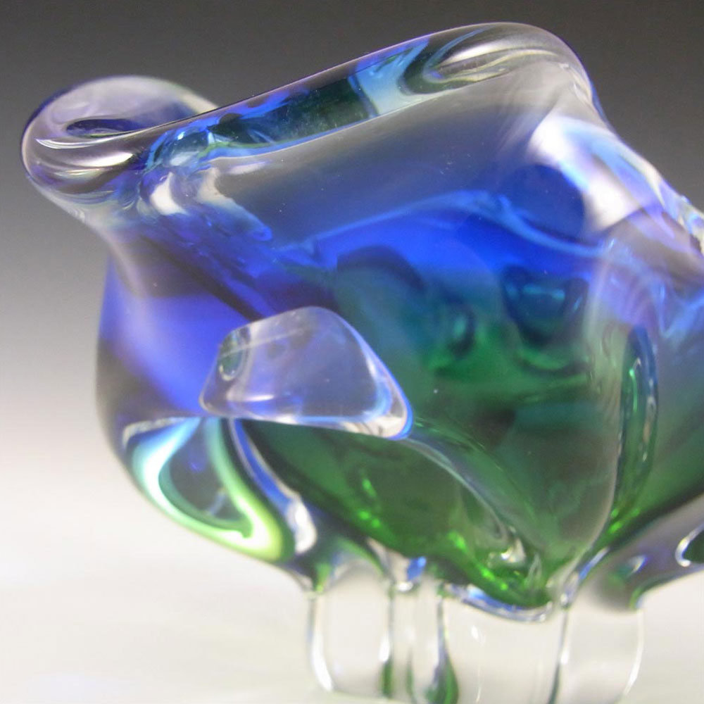 (image for) Chřibská #240/5/20 Czech Blue & Green Glass Bowl by Josef Hospodka - Click Image to Close
