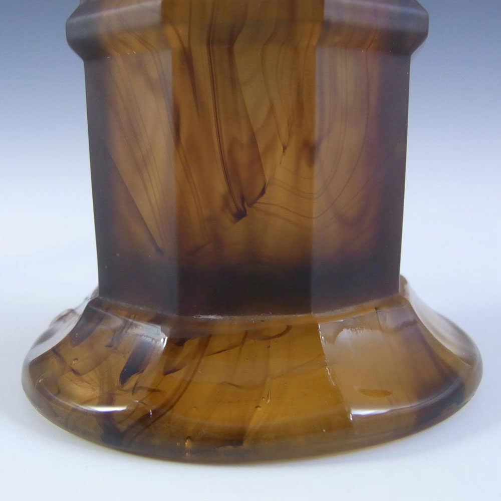 (image for) Davidson #279D Art Deco 7.5" Amber Cloud Glass Vase - Click Image to Close