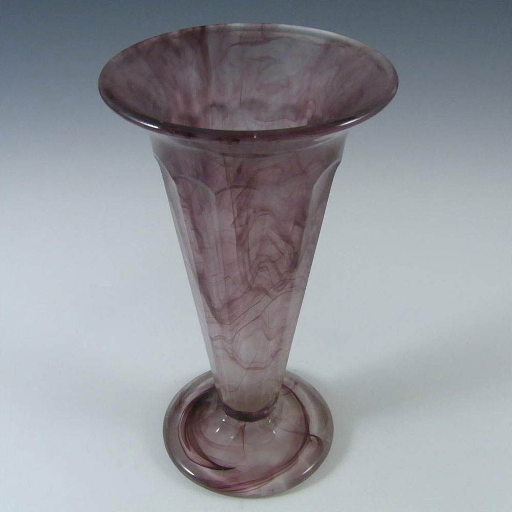 (image for) Davidson #51 British Art Deco Purple Cloud Glass Vase - Click Image to Close