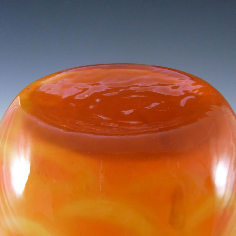 (image for) Elme 1970s Scandinavian Orange Cased Glass Peacock Vase - Click Image to Close