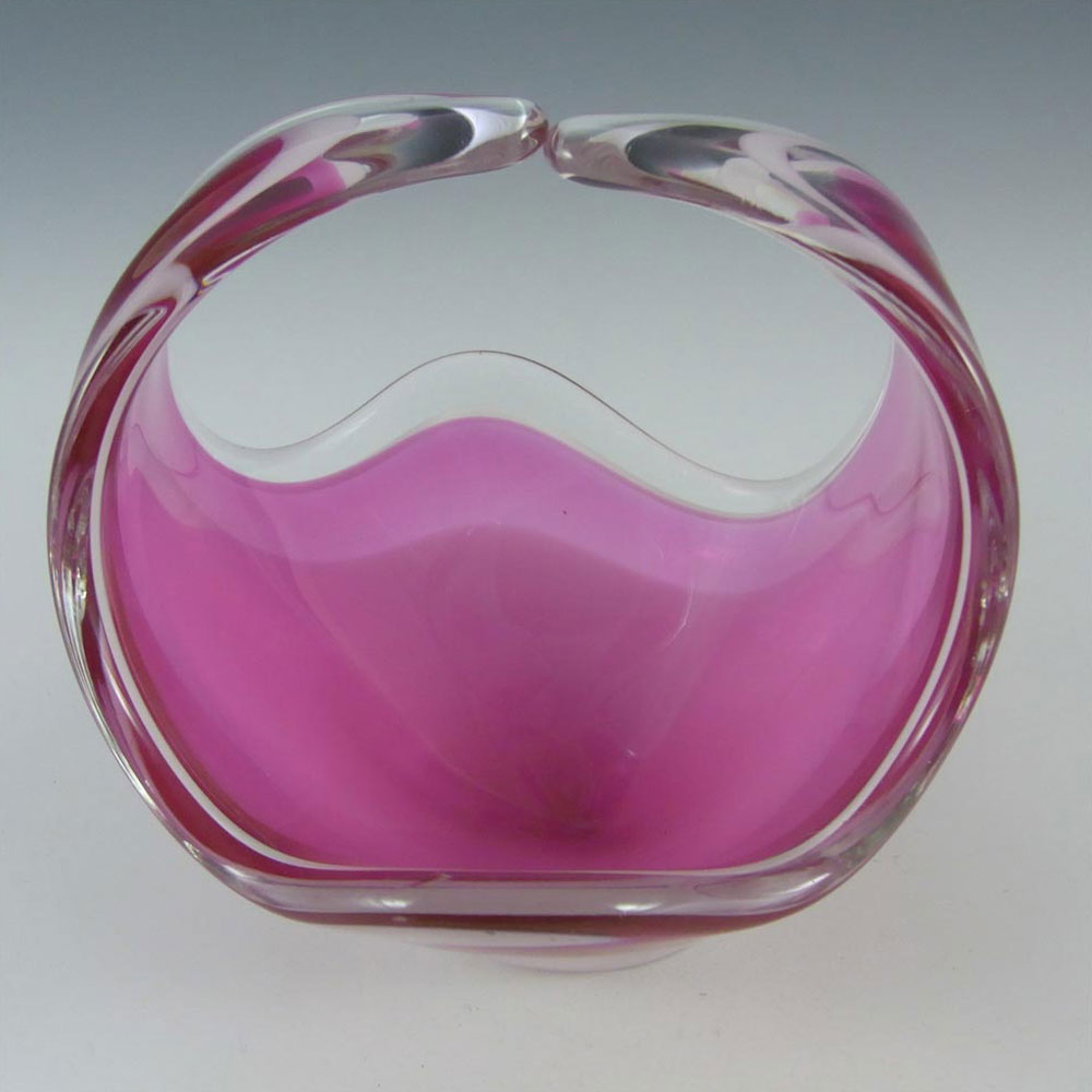 Flygsfors Coquille Pink Glass 5" Bowl by Paul Kedelv - Signed '58 - Click Image to Close